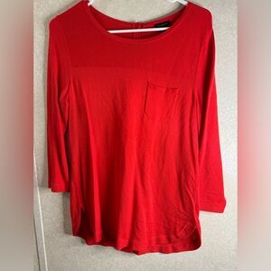 Talbots NWT Red Long 3/4 Sleeve Pocket Casual Holiday Minimalist  Womens S
